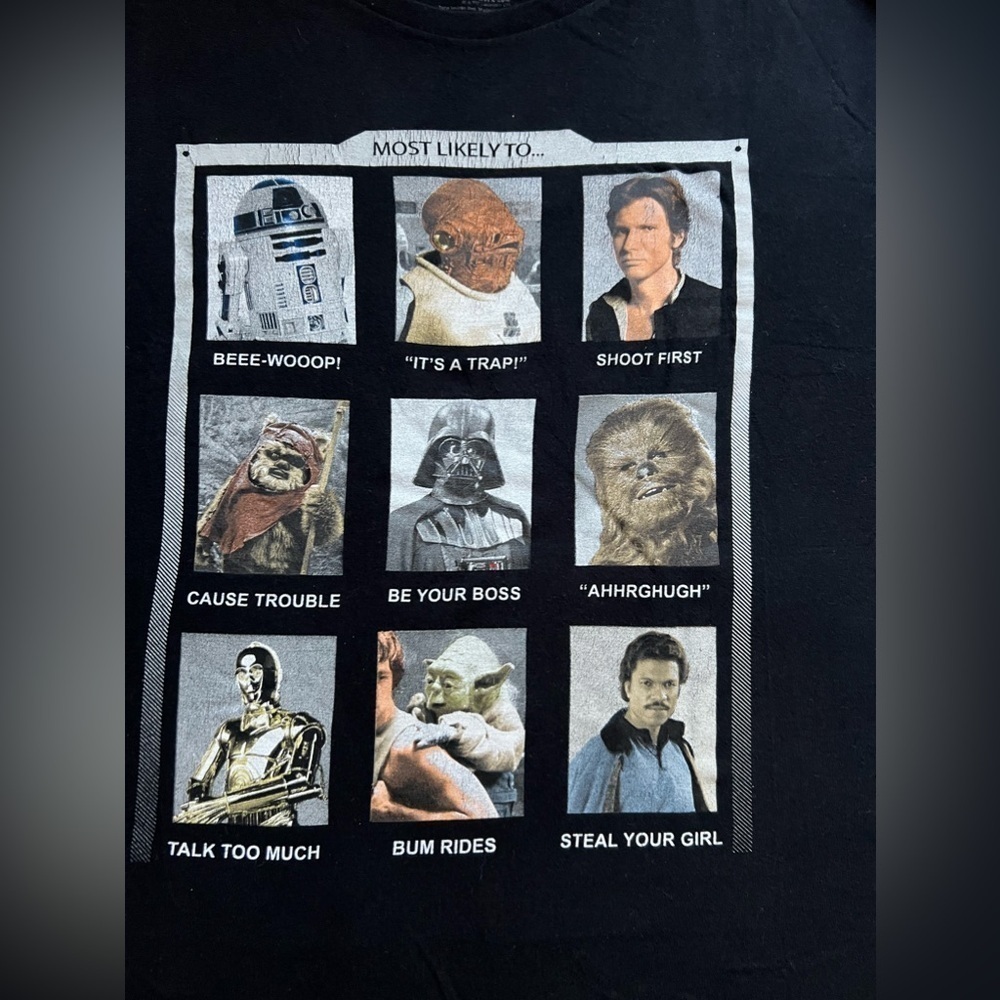 Star Wars Black Most Likely to...T-Shirt Cotton XL Collectible Empire Straightes - Picture 3 of 4